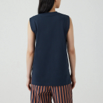 JAJU Panel Sleeveless T-Shirt – Navy