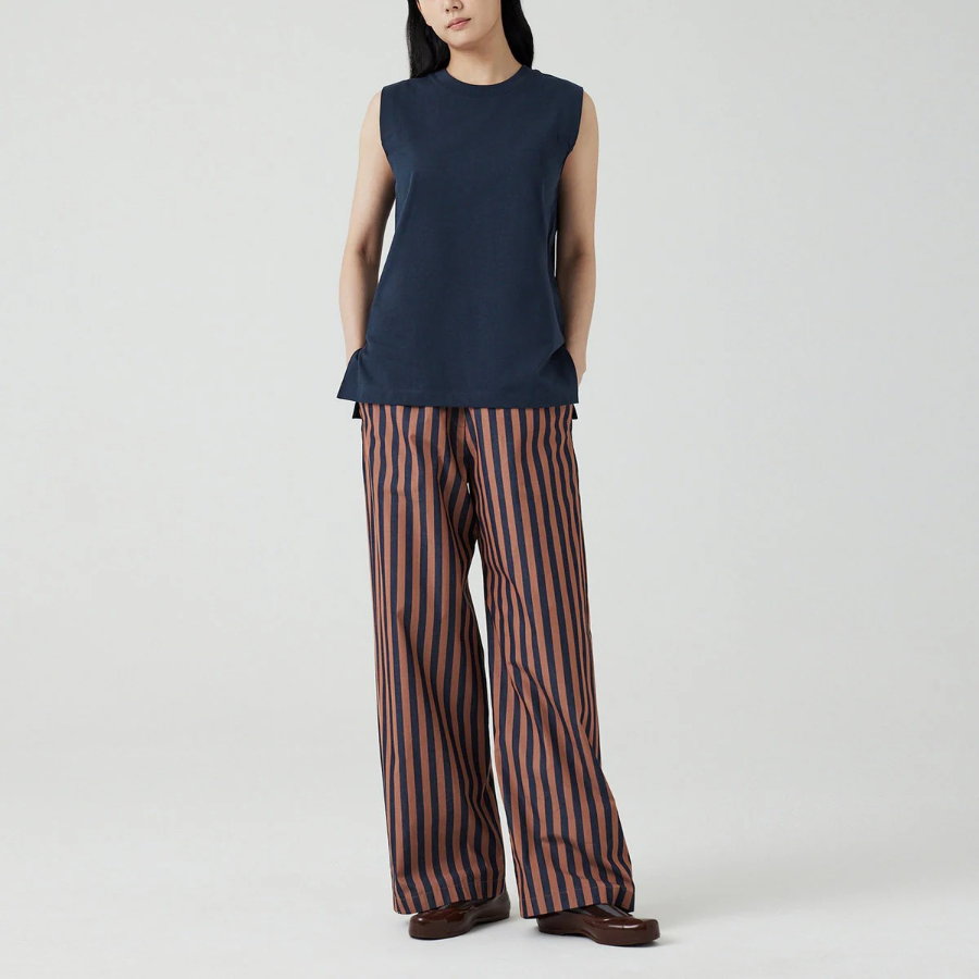 JAJU Panel Sleeveless T-Shirt – Navy