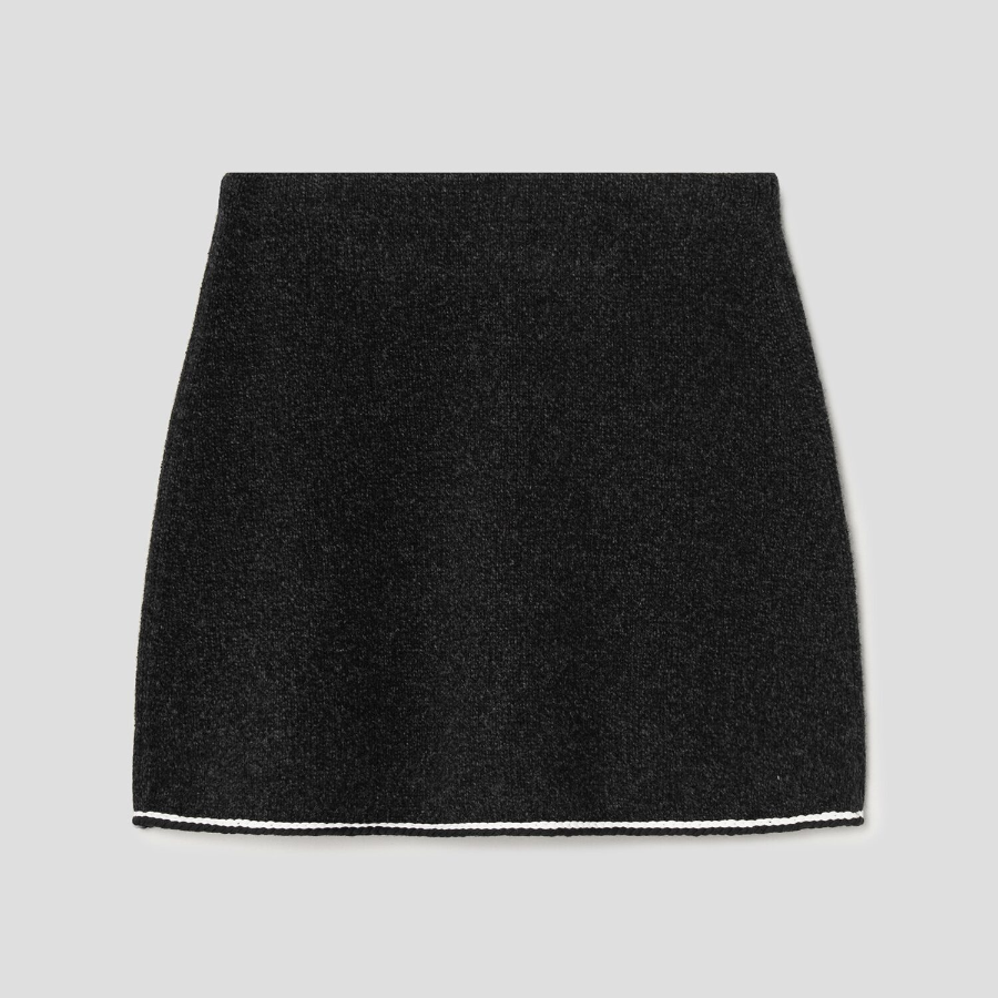 Theory Women Felted Mouline Tweed Mini Skirt - Black Multi