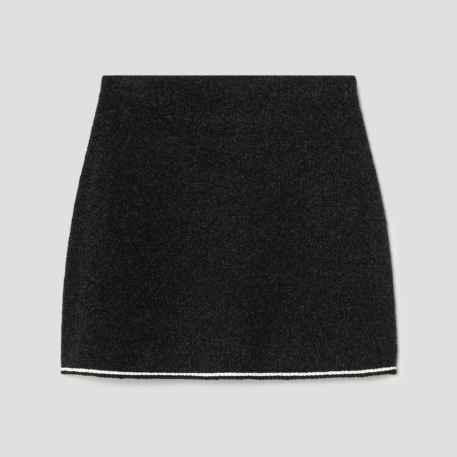 Theory Women Felted Mouline Tweed Mini Skirt - Black Multi