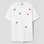 PLAY COMME des GARÇONS (Unisex) 6 Heart Short Sleeve T-Shirt – White