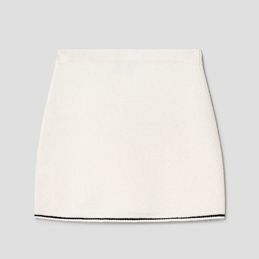 Theory Women Morton Wool Tweed Mini Skirt - White Multi
