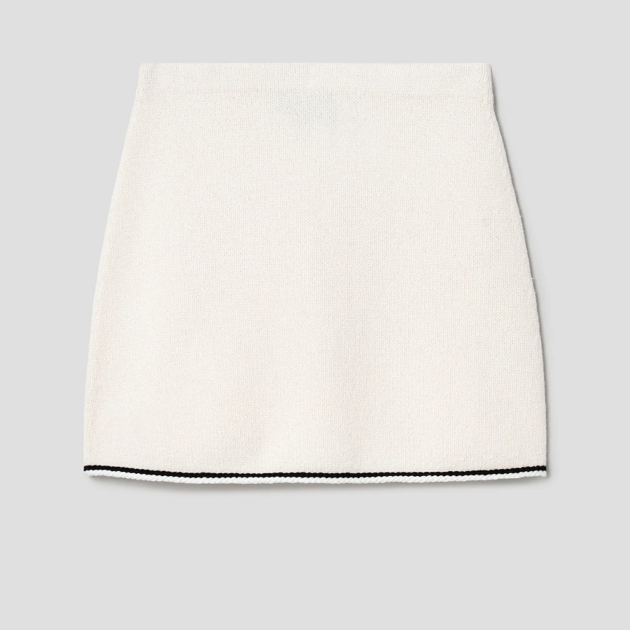 Theory Women Morton Wool Tweed Mini Skirt - White Multi