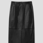 Theory Women Point Nappa Highwaist Midi Trouser Skirt - Black