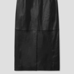 Theory Women Point Nappa Highwaist Midi Trouser Skirt - Black
