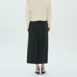 Theory Women Point Nappa Highwaist Midi Trouser Skirt - Black