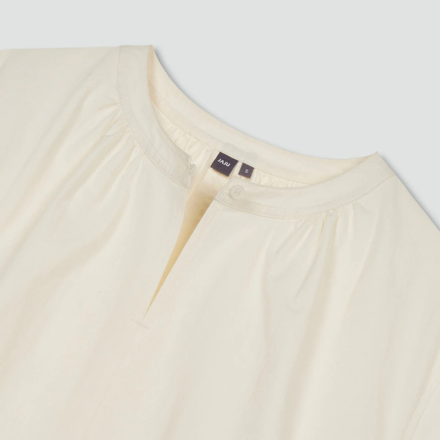 JAJU Short-Sleeve Blouse – Ivory