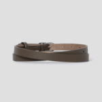 Theory Women Smooth Cow Oblong Belt S - Dark Olive