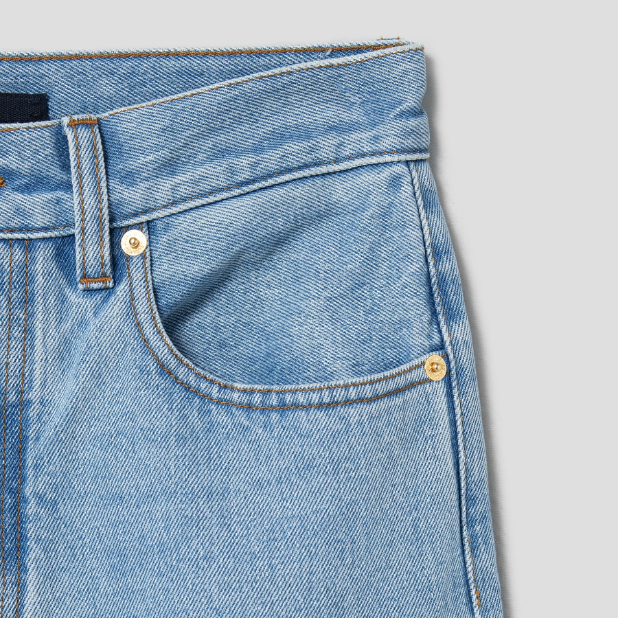 JACQUEMUS Le De-Nîmes Droit - Light Blue/Tabac