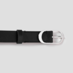 Theory Women Smooth Cow Oblong Belt M - Black