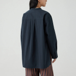 JAJU Henley Neck Shirt – Navy