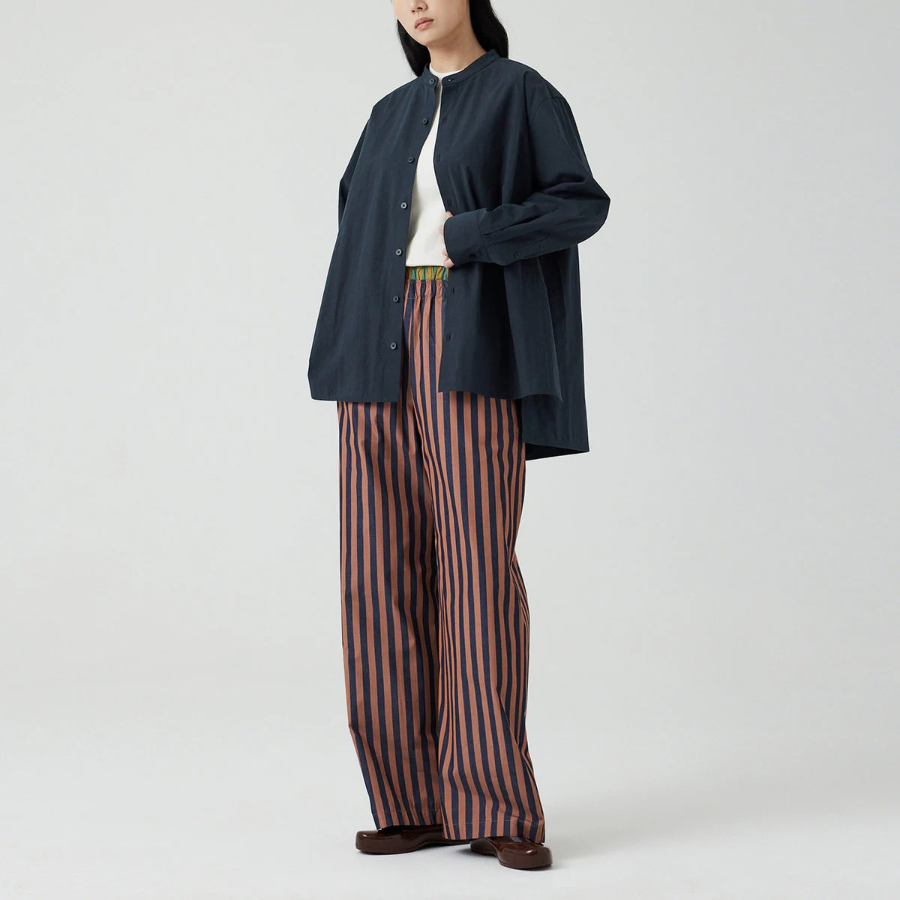 JAJU Henley Neck Shirt – Navy