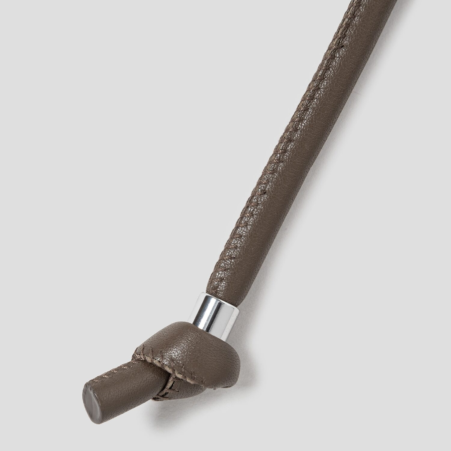 Theory Women Smooth Cow Tie Belt - Dark Olive