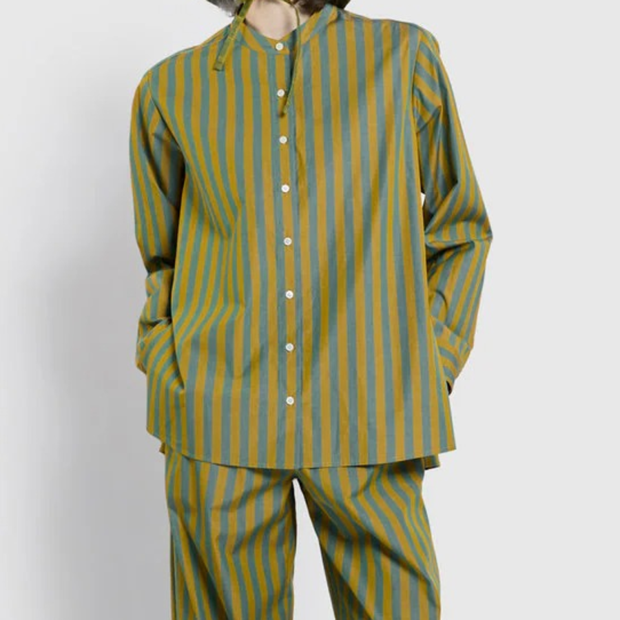 JAJU Stripe Shirt – Light Khaki