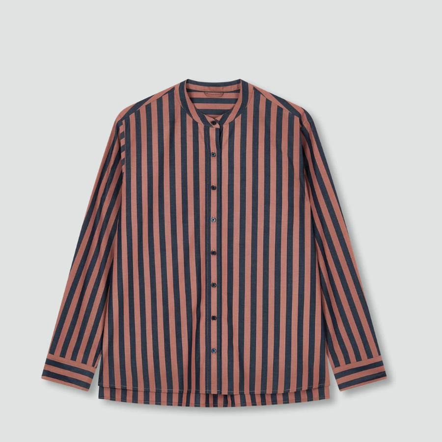 JAJU Stripe Shirt – Dark Brown