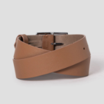 Theory Women Smooth Cow Center Bar Belt - Tan