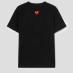 PLAY COMME des GARÇONS (Unisex) Red Heart Back Wappen T-Shirt – Black