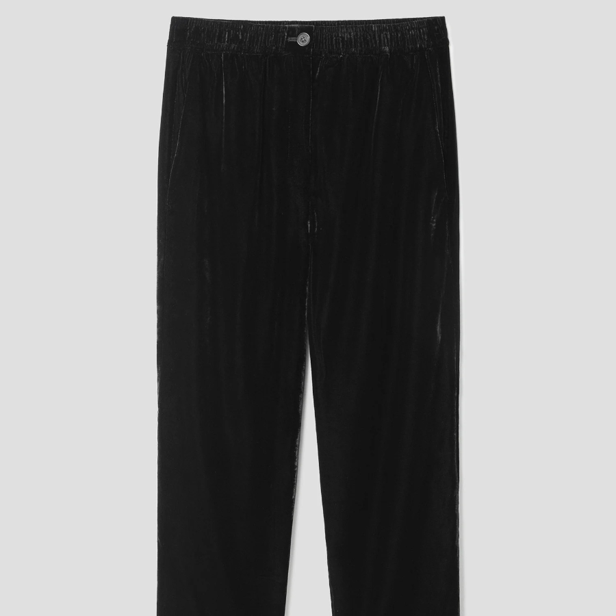 Theory Women Drape Velvet Taper Crop Pants - Black