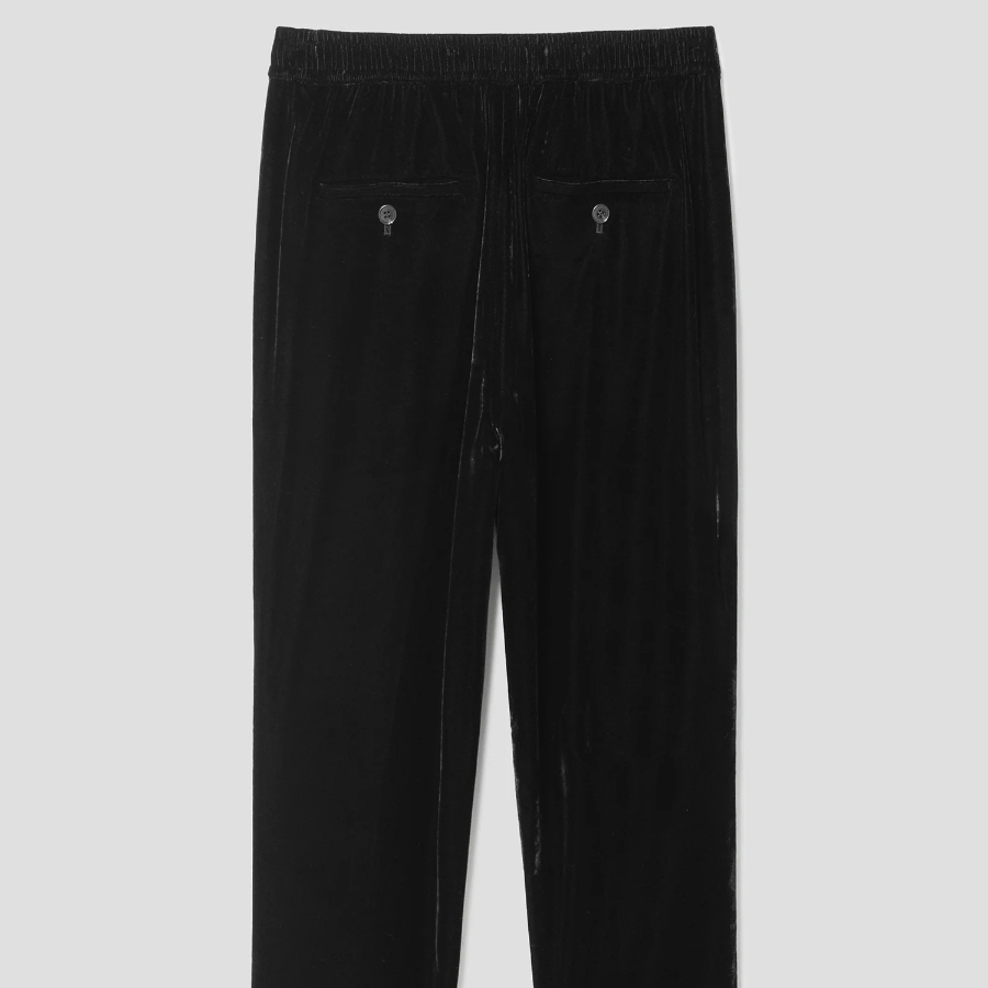 Theory Women Drape Velvet Taper Crop Pants - Black