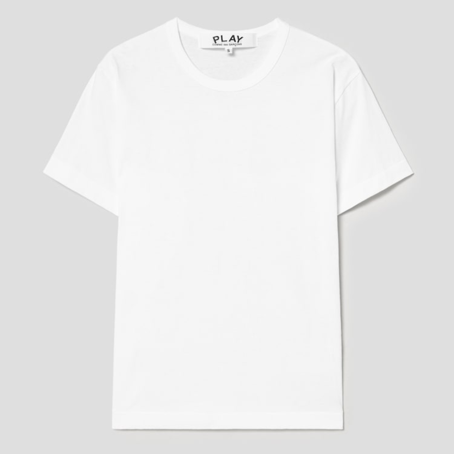 PLAY COMME des GARÇONS (Unisex) Red Heart Wappen T-Shirt – White