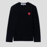 PLAY COMME des GARÇONS Double Red Wappen Long Sleeve T-Shirt – Black