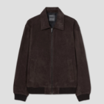 Theory Men Reece Wyatt Leather Jacket - Dark Mocha