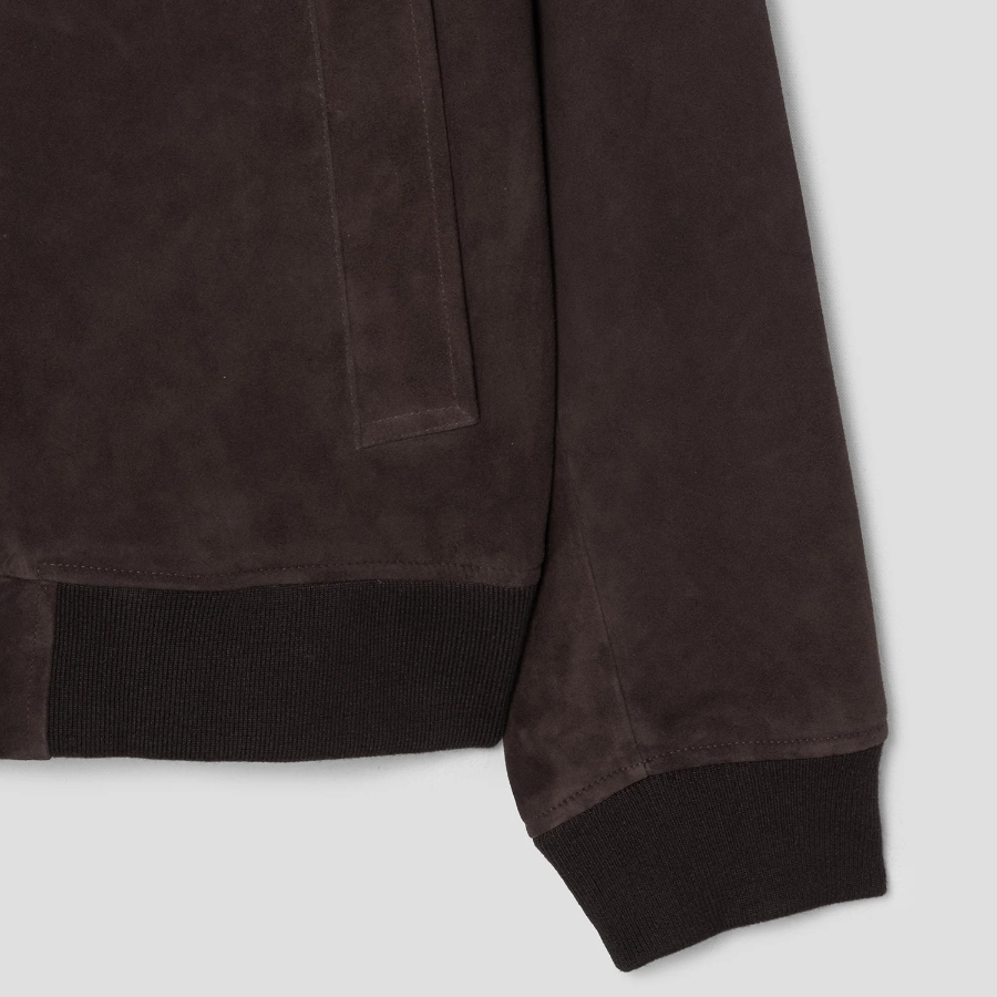 Theory Men Reece Wyatt Leather Jacket - Dark Mocha