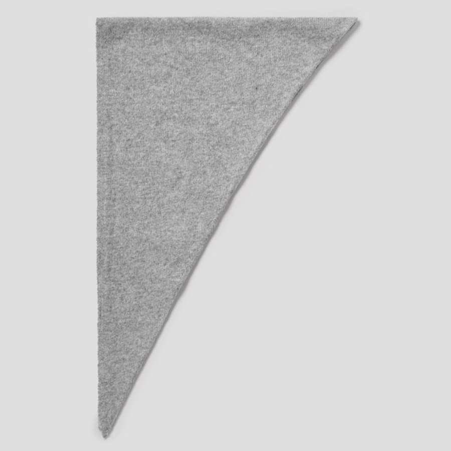 8 seconds Wool Knit Mini Triangle Muffler - Grey