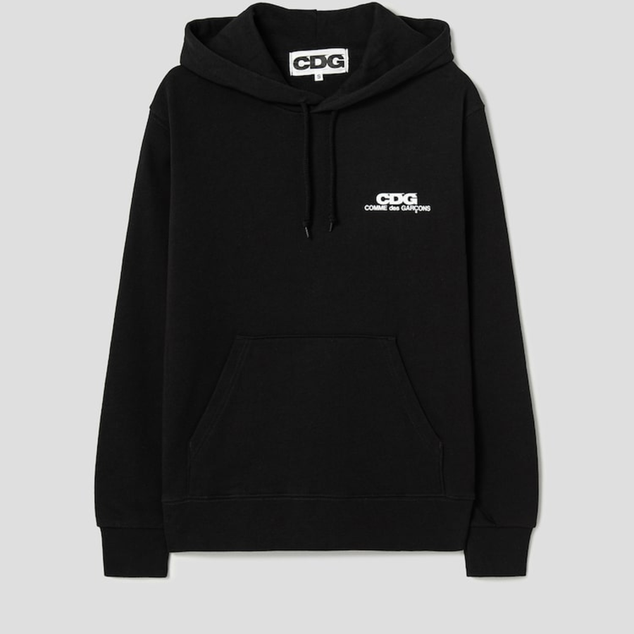 CDGCDGCDG Small Logo Printed Hoodie – Black