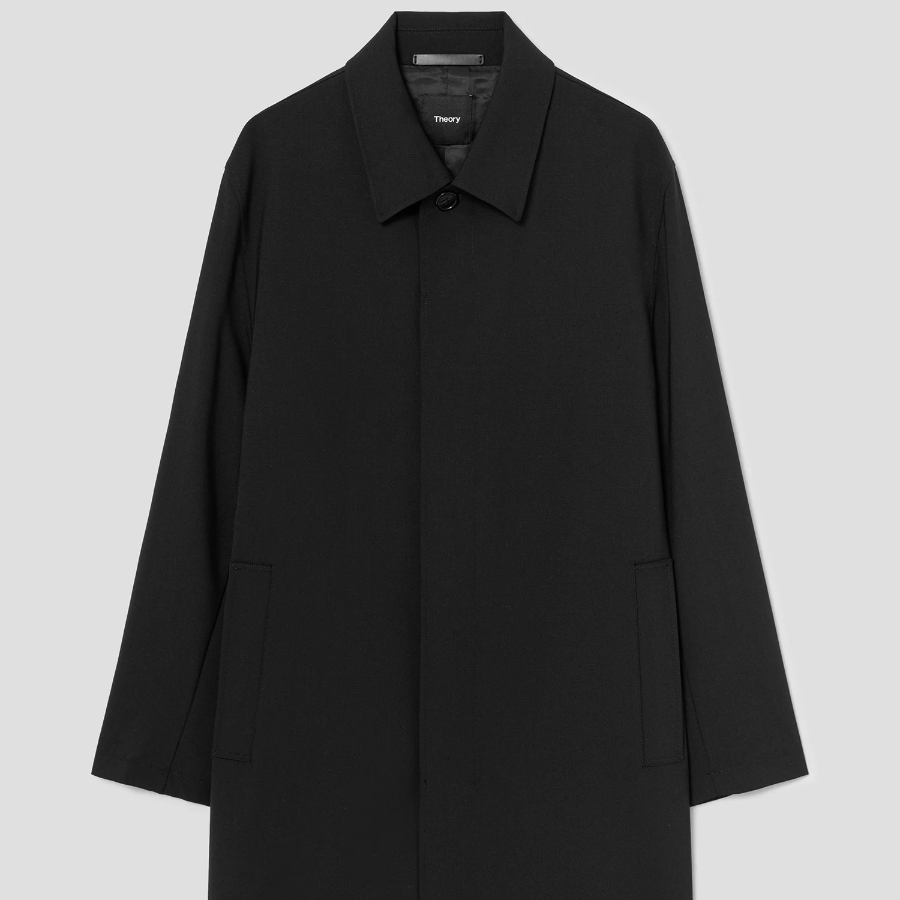 Theory Men New Tailor Balmac Trench Coat - Deep Black