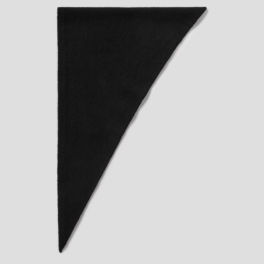 8 seconds Wool Knit Mini Triangle Muffler - Black