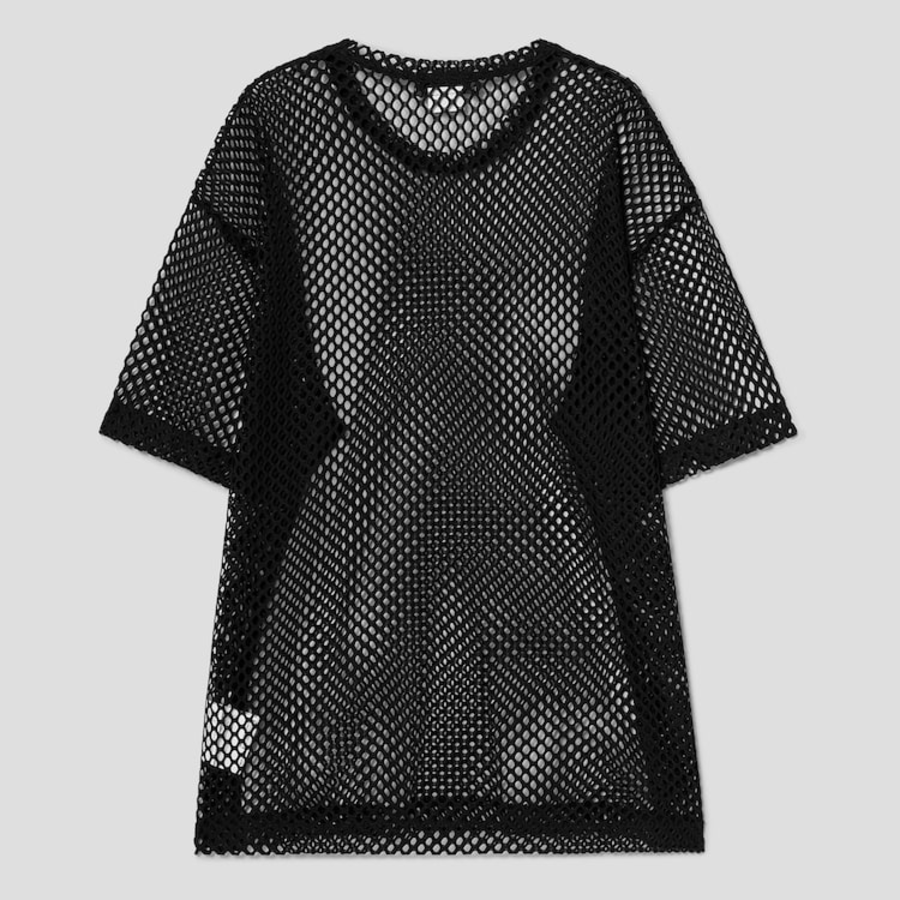 COMME des GARÇONS BLACK Big Mesh Russel Lace Wide Fit T-Shirt – Black