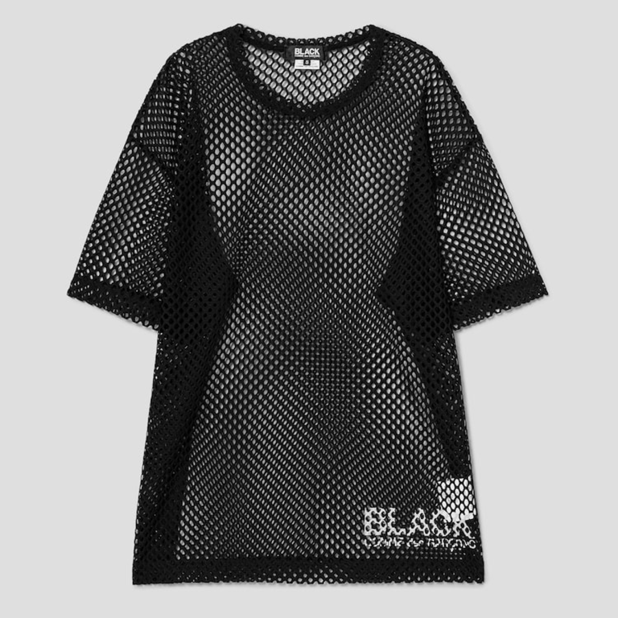 COMME des GARÇONS BLACK Big Mesh Russel Lace Wide Fit T-Shirt – Black