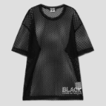 COMME des GARÇONS BLACK Big Mesh Russel Lace Wide Fit T-Shirt – Black