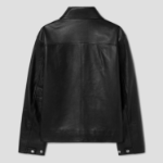 Theory Men Grain Leather Workwear Jacket — Black
