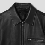 Theory Men Grain Leather Workwear Jacket — Black
