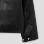 Theory Men Grain Leather Workwear Jacket — Black