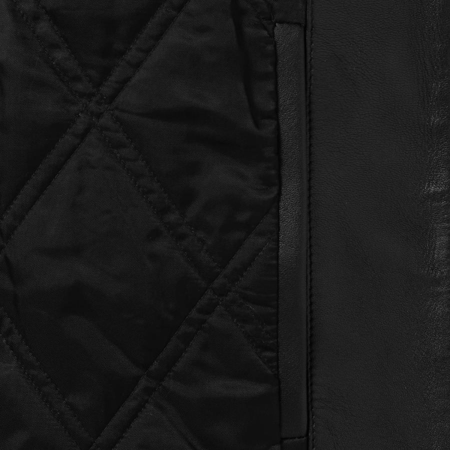 Theory Men Grain Leather Workwear Jacket — Black