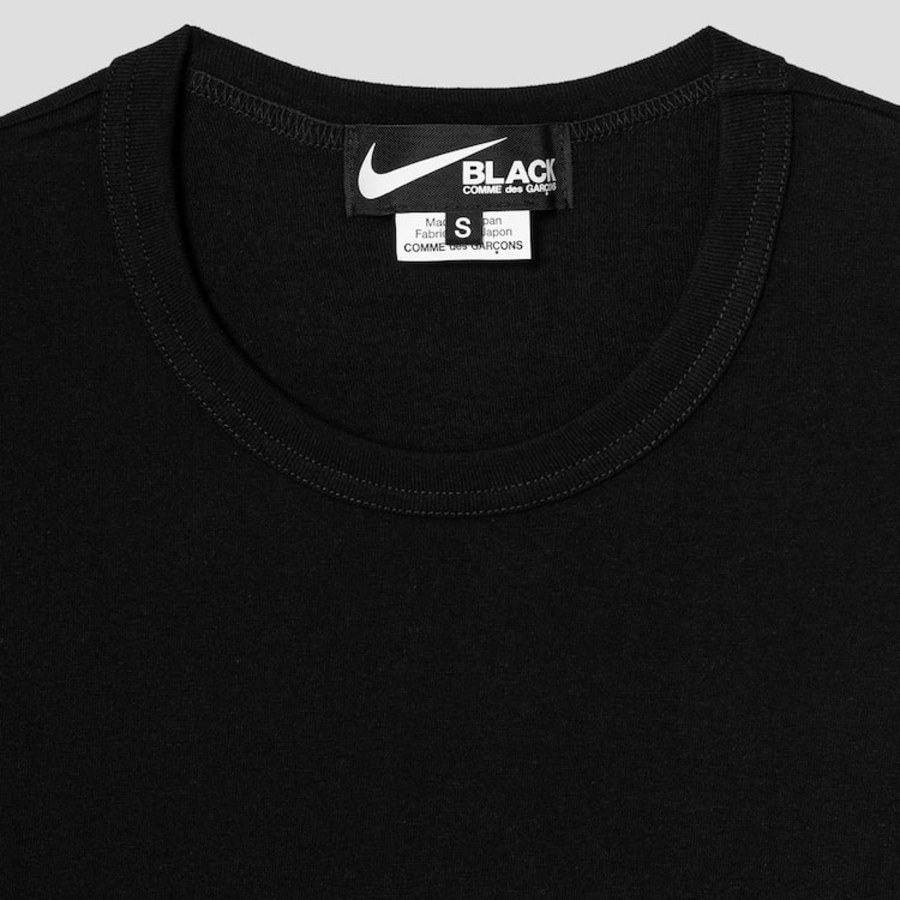 COMME des GARÇONS BLACK Cotton Jersey Nike Patch Massage Print T-Shirt – Black