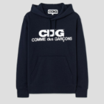 CDGCDGCDG Logo Printed Hoodie – Navy