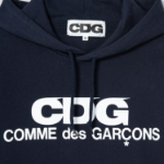 CDGCDGCDG Logo Printed Hoodie – Navy