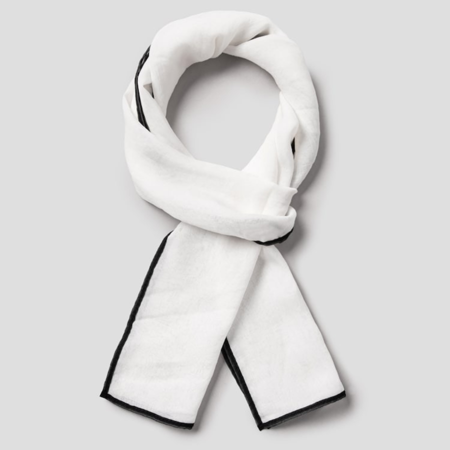 8 seconds Sheer Skinny Tipping Scarf - Ivory