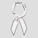 8 seconds Silky Skinny Border Scarf - Ivory