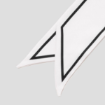 8 seconds Silky Skinny Border Scarf - Ivory