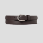 8 seconds 20mm Round Buckle Real Leather Belt - Brown