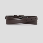 8 seconds 20mm Round Buckle Real Leather Belt - Brown