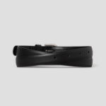 8 seconds 20mm Round Buckle Leather Belt - Black