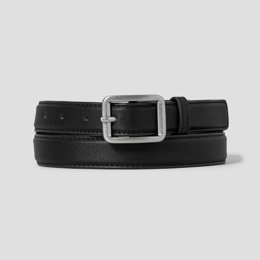8 seconds 25mm Square Buckle Belt - Black