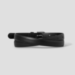 8 seconds 20mm Round Buckle Belt [Real Leather] - Black