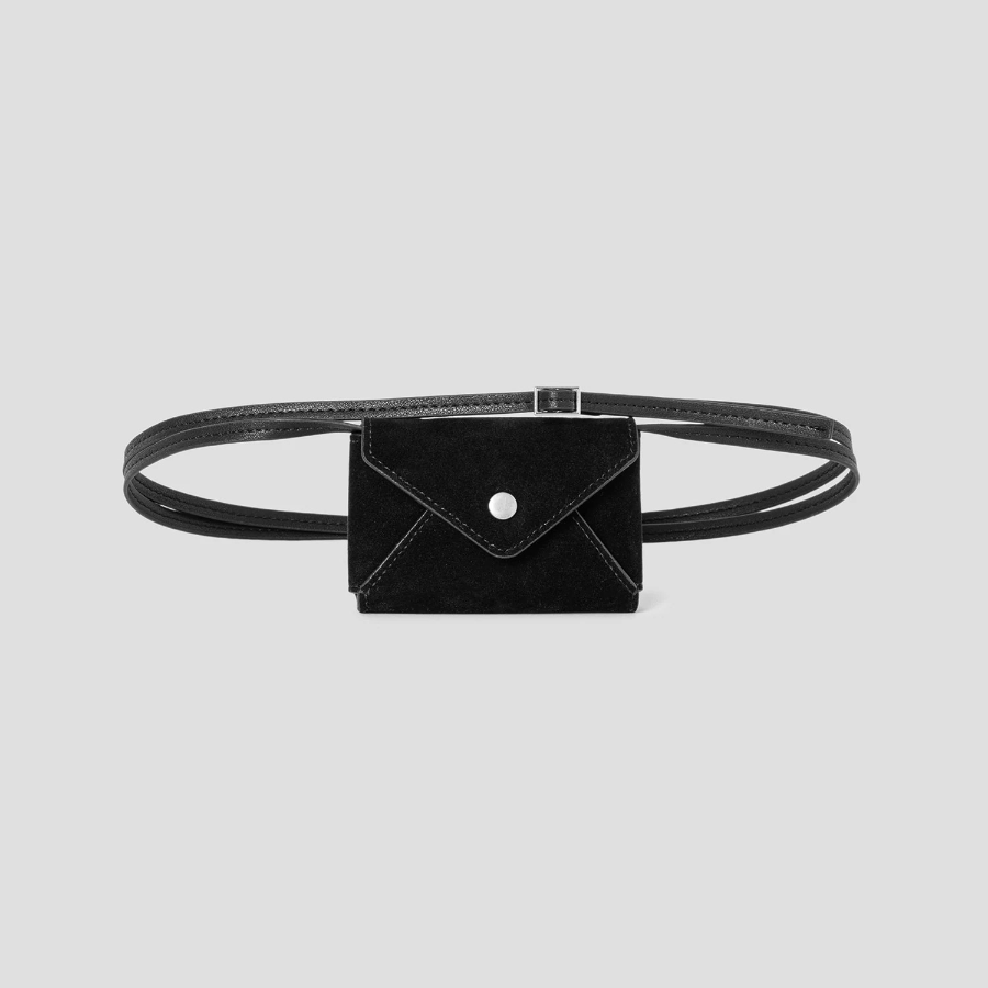 8 seconds Card Wallet Layered Belt - Black